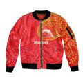Personalized Dolphins Sleeve Zip Bomber Jacket Polynesian Tribal Chest and Sleeve Tattoo