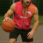 Personalized Dolphins Sleeveless Zip Hoodie Polynesian Tribal Chest and Sleeve Tattoo