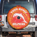 Personalized Dolphins Spare Tire Cover Polynesian Tribal Chest and Sleeve Tattoo