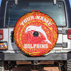 Personalized Dolphins Spare Tire Cover Polynesian Tribal Chest and Sleeve Tattoo