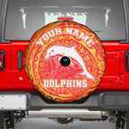 Personalized Dolphins Spare Tire Cover Polynesian Tribal Chest and Sleeve Tattoo