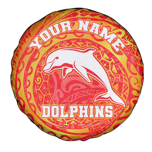 Personalized Dolphins Spare Tire Cover Polynesian Tribal Chest and Sleeve Tattoo