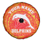 Personalized Dolphins Spare Tire Cover Polynesian Tribal Chest and Sleeve Tattoo