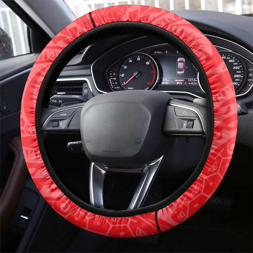 Dolphins Steering Wheel Cover Polynesian Tribal Chest and Sleeve Tattoo