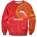 Personalized Dolphins Sweatshirt Polynesian Tribal Chest and Sleeve Tattoo