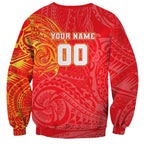 Personalized Dolphins Sweatshirt Polynesian Tribal Chest and Sleeve Tattoo