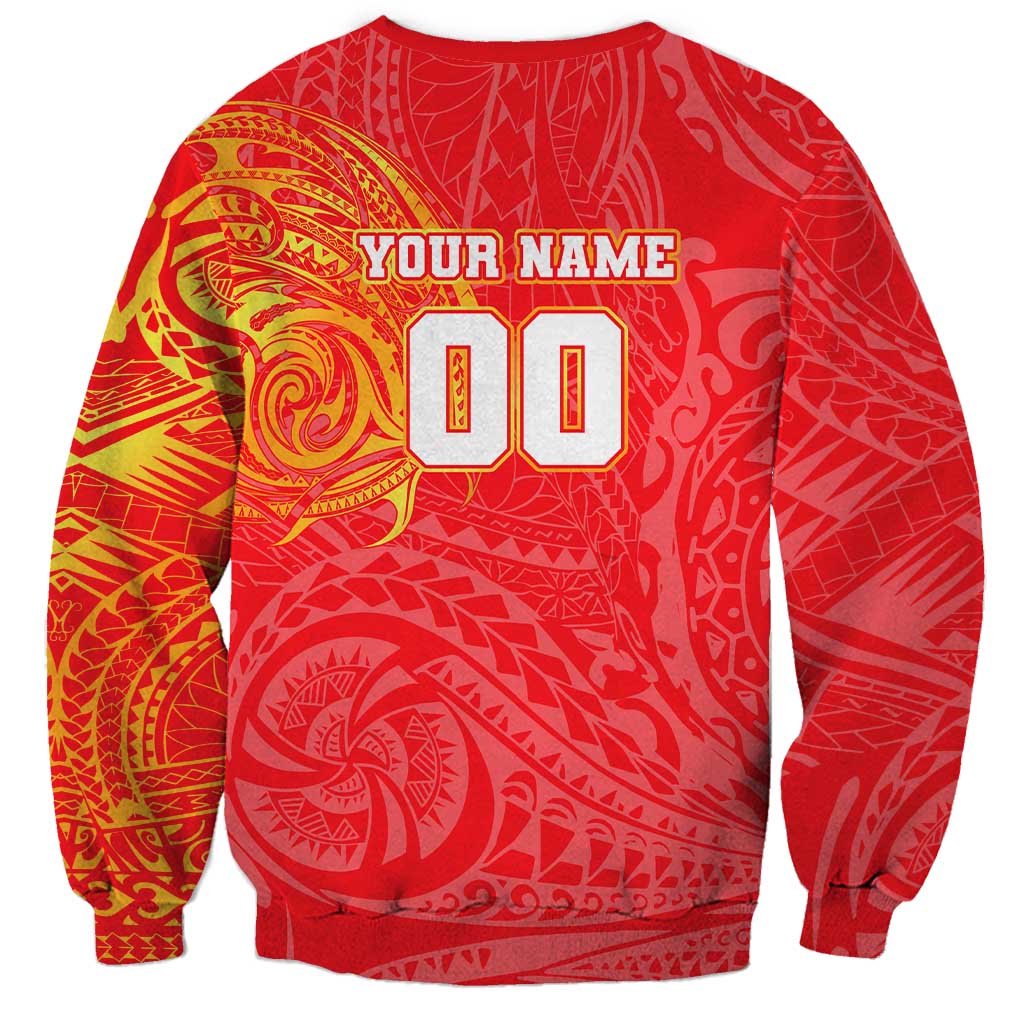 Personalized Dolphins Sweatshirt Polynesian Tribal Chest and Sleeve Tattoo