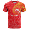 Personalized Dolphins T Shirt Polynesian Tribal Chest and Sleeve Tattoo