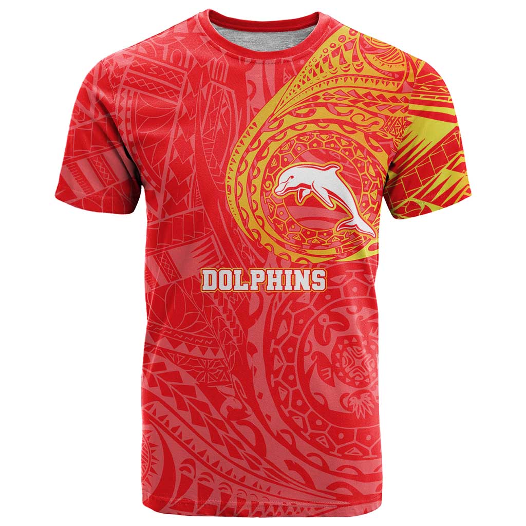 Personalized Dolphins T Shirt Polynesian Tribal Chest and Sleeve Tattoo