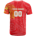 Personalized Dolphins T Shirt Polynesian Tribal Chest and Sleeve Tattoo