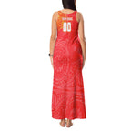 Personalized Dolphins Tank Maxi Dress Polynesian Tribal Chest and Sleeve Tattoo
