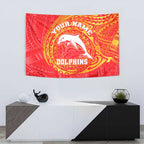 Personalized Dolphins Tapestry Polynesian Tribal Chest and Sleeve Tattoo