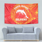 Personalized Dolphins Tapestry Polynesian Tribal Chest and Sleeve Tattoo