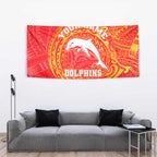 Personalized Dolphins Tapestry Polynesian Tribal Chest and Sleeve Tattoo
