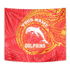 Personalized Dolphins Tapestry Polynesian Tribal Chest and Sleeve Tattoo