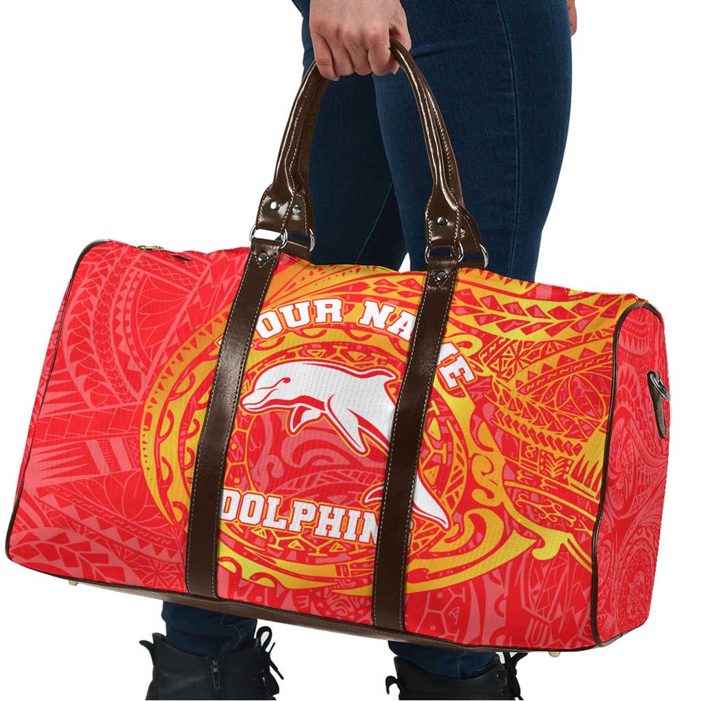 Personalized Dolphins Travel Bag Polynesian Tribal Chest and Sleeve Tattoo