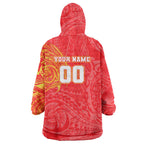 Personalized Dolphins Wearable Blanket Hoodie Polynesian Tribal Chest and Sleeve Tattoo
