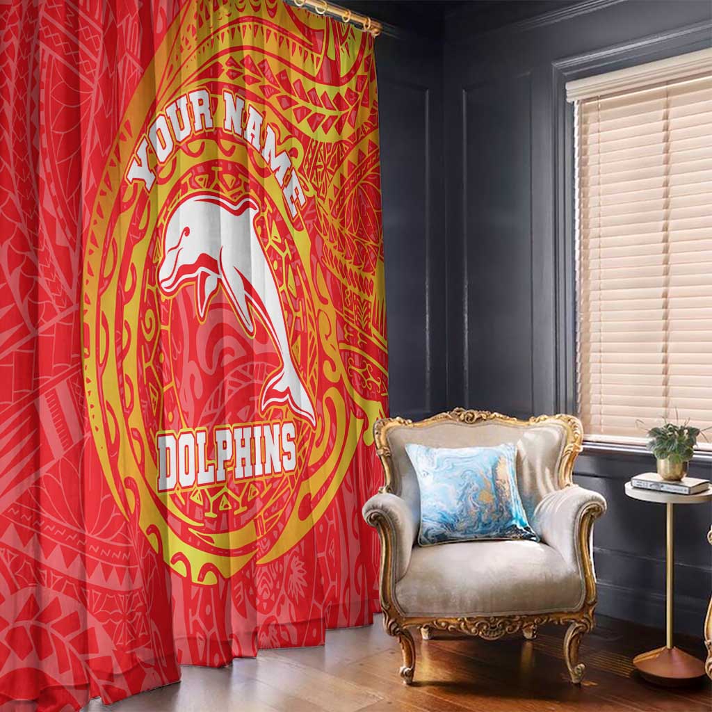 Personalized Dolphins Window Curtain Polynesian Tribal Chest and Sleeve Tattoo