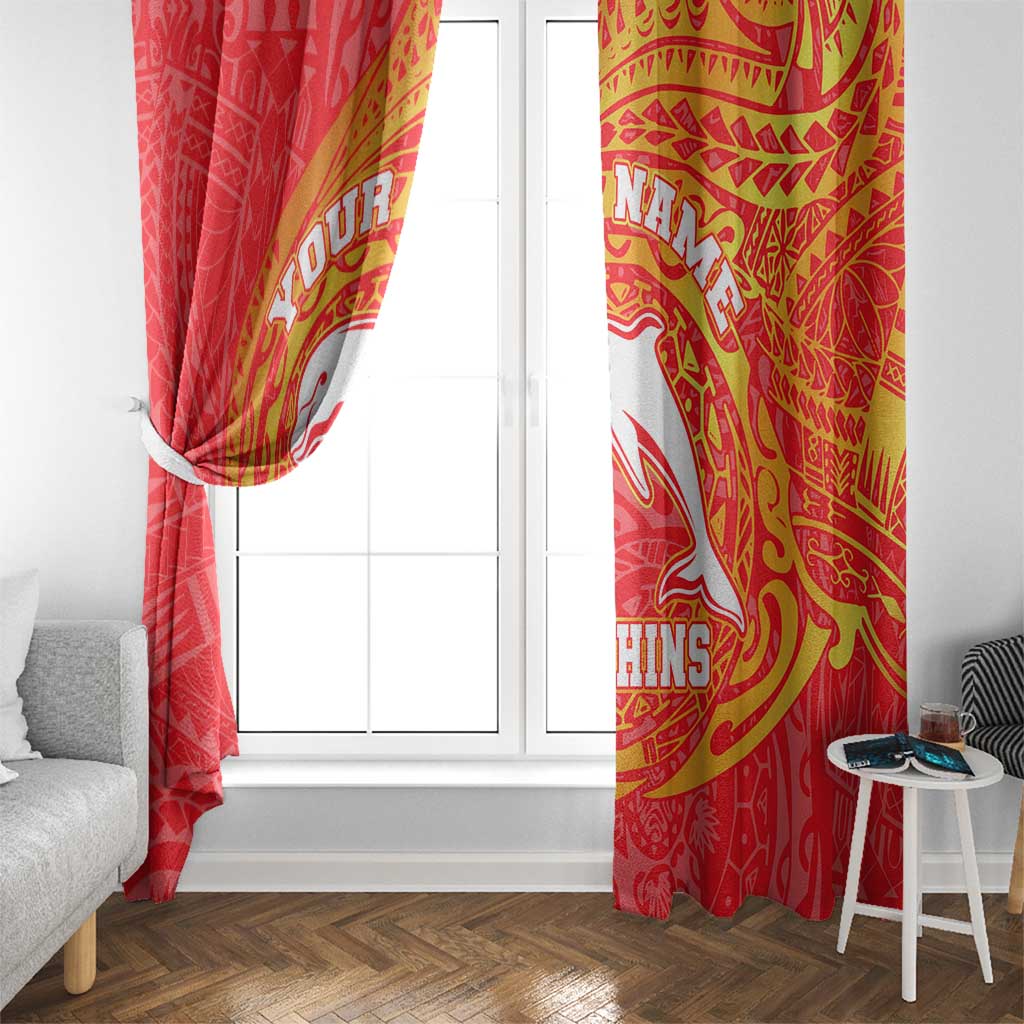Personalized Dolphins Window Curtain Polynesian Tribal Chest and Sleeve Tattoo