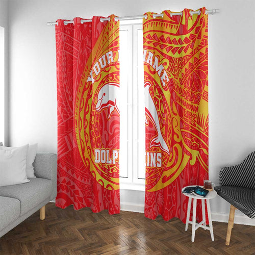 Personalized Dolphins Window Curtain Polynesian Tribal Chest and Sleeve Tattoo