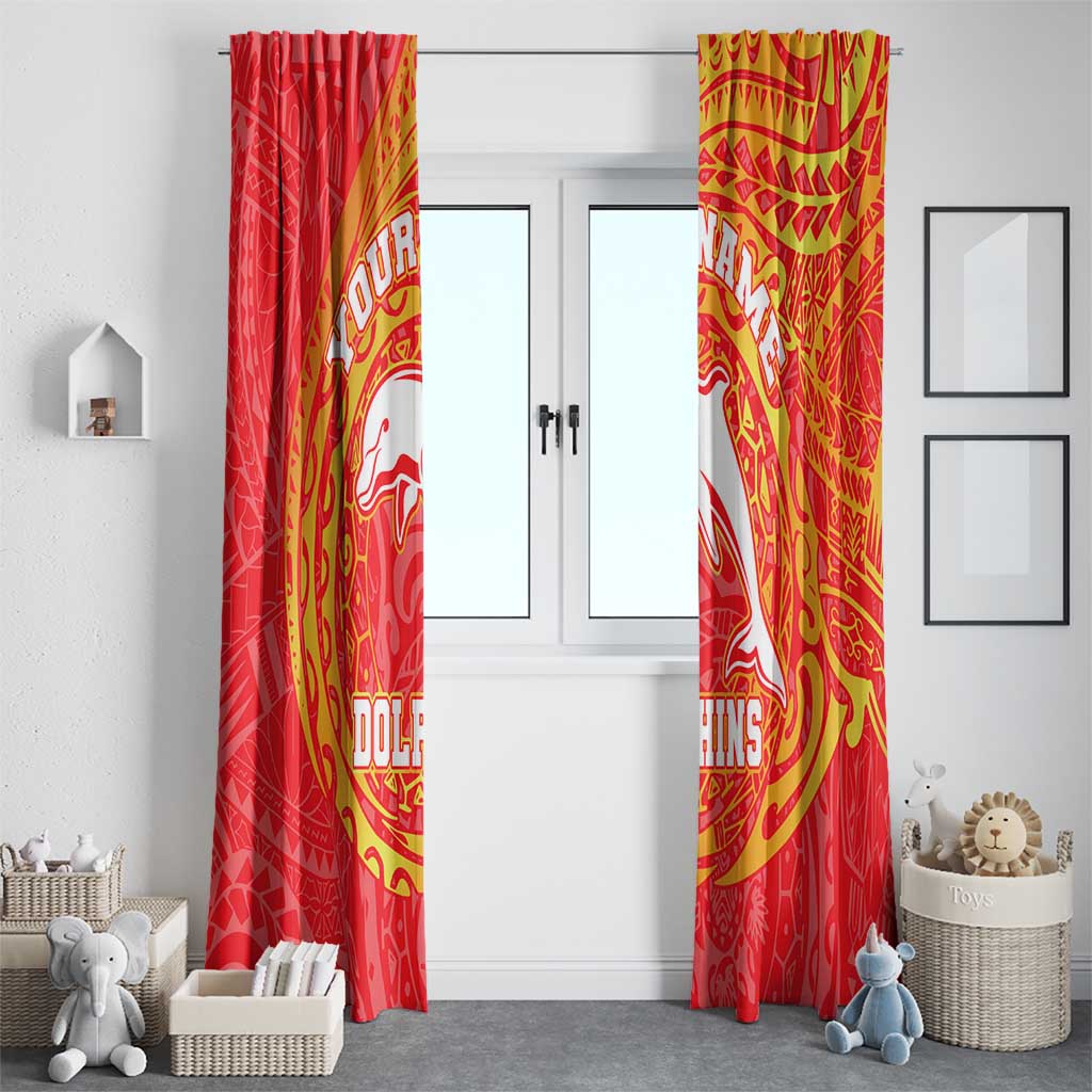 Personalized Dolphins Window Curtain Polynesian Tribal Chest and Sleeve Tattoo