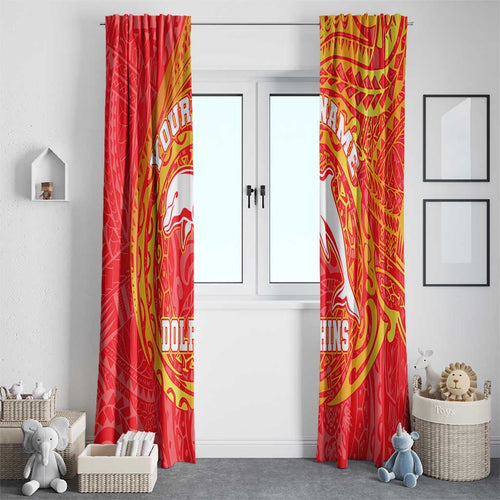 Personalized Dolphins Window Curtain Polynesian Tribal Chest and Sleeve Tattoo