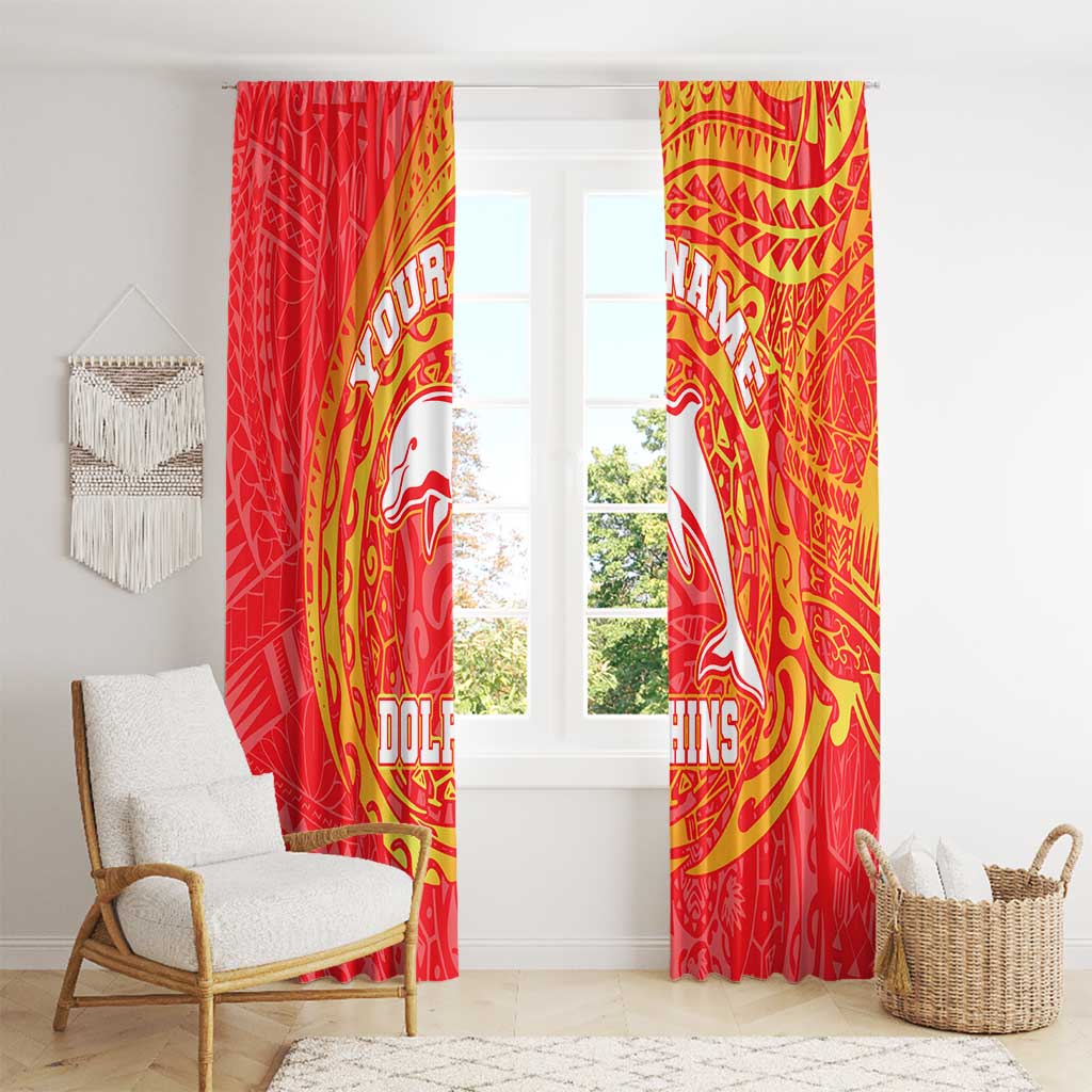 Personalized Dolphins Window Curtain Polynesian Tribal Chest and Sleeve Tattoo