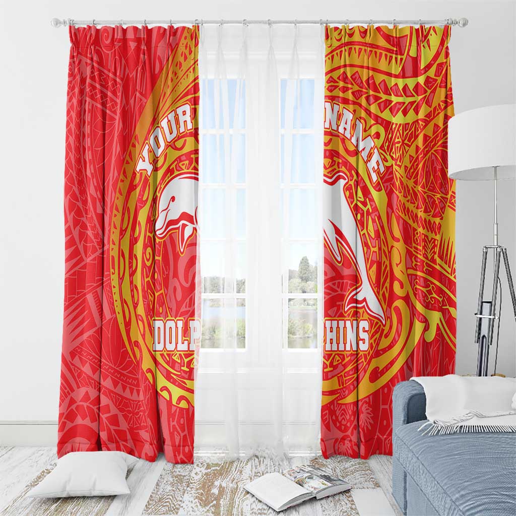 Personalized Dolphins Window Curtain Polynesian Tribal Chest and Sleeve Tattoo