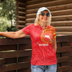 Personalized Dolphins Women Polo Shirt Polynesian Tribal Chest and Sleeve Tattoo