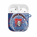 Personalized Newcastle Knights AirPods Case Polynesian Tribal Chest and Sleeve Tattoo