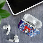 Personalized Newcastle Knights AirPods Case Polynesian Tribal Chest and Sleeve Tattoo