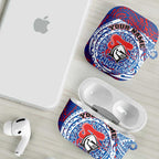 Personalized Newcastle Knights AirPods Case Polynesian Tribal Chest and Sleeve Tattoo