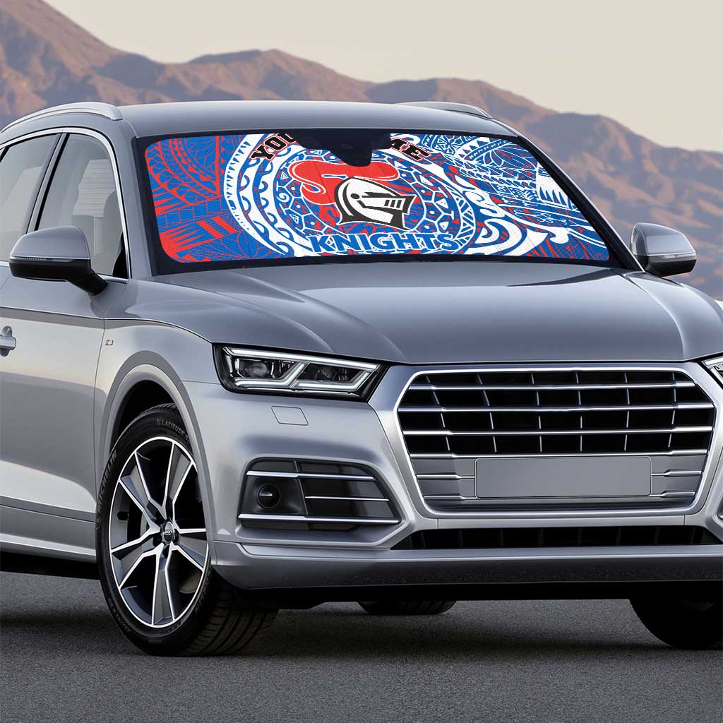Personalized Newcastle Knights Auto Sun Shade Polynesian Tribal Chest and Sleeve Tattoo
