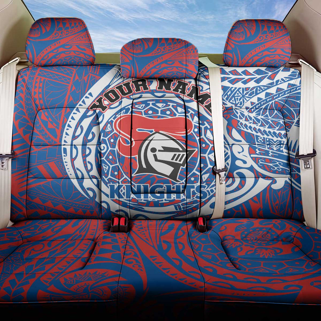 Personalized Newcastle Knights Back Car Seat Cover Polynesian Tribal Chest and Sleeve Tattoo