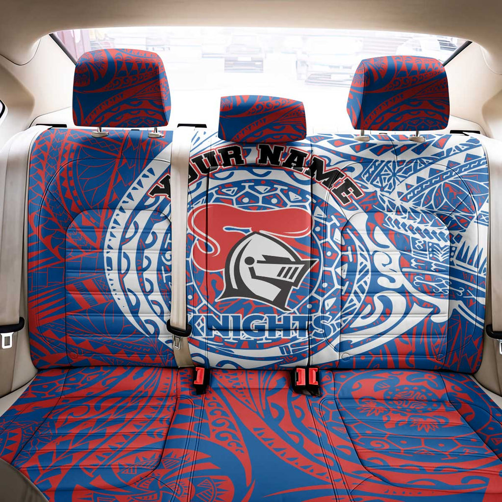 Personalized Newcastle Knights Back Car Seat Cover Polynesian Tribal Chest and Sleeve Tattoo