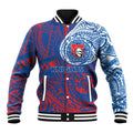 Personalized Newcastle Knights Baseball Jacket Polynesian Tribal Chest and Sleeve Tattoo