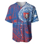Personalized Newcastle Knights Baseball Jersey Polynesian Tribal Chest and Sleeve Tattoo