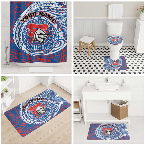 Personalized Newcastle Knights Bathroom Set Polynesian Tribal Chest and Sleeve Tattoo