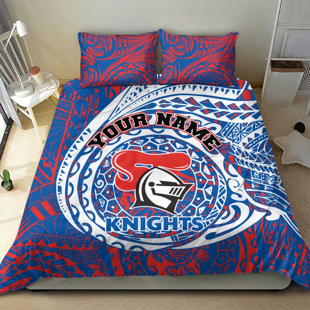 Personalized Newcastle Knights Bedding Set Polynesian Tribal Chest and Sleeve Tattoo