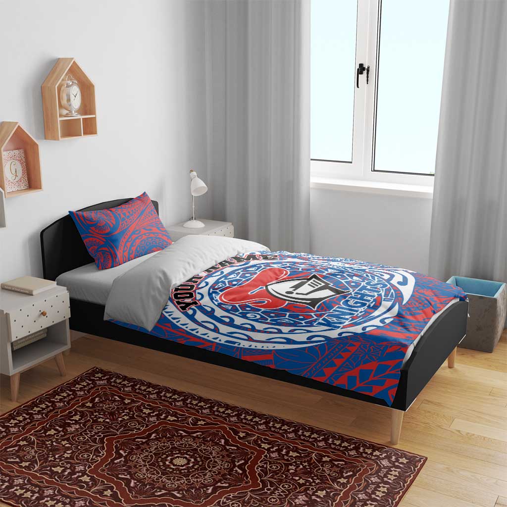 Personalized Newcastle Knights Bedding Set Polynesian Tribal Chest and Sleeve Tattoo