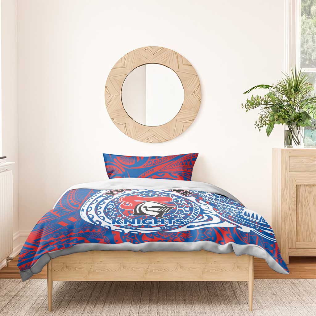 Personalized Newcastle Knights Bedding Set Polynesian Tribal Chest and Sleeve Tattoo
