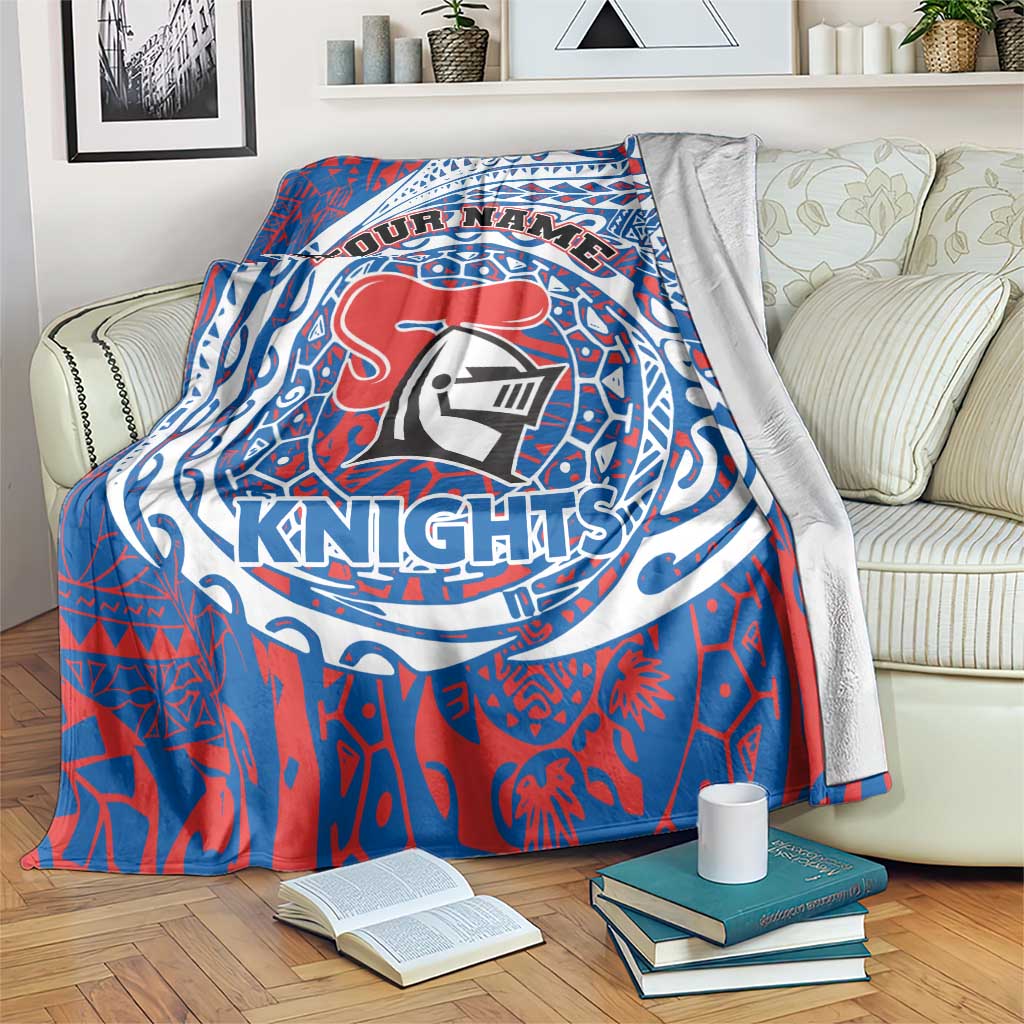 Personalized Newcastle Knights Blanket Polynesian Tribal Chest and Sleeve Tattoo