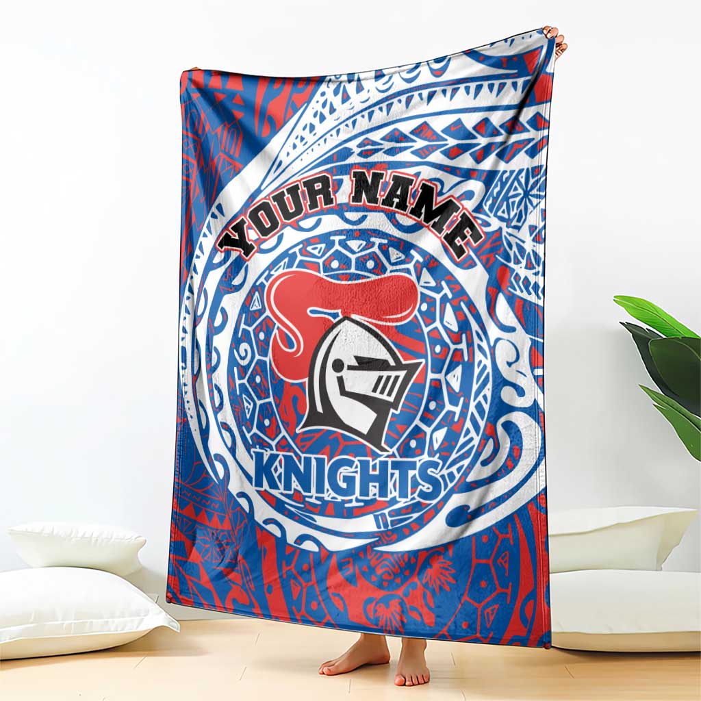 Personalized Newcastle Knights Blanket Polynesian Tribal Chest and Sleeve Tattoo