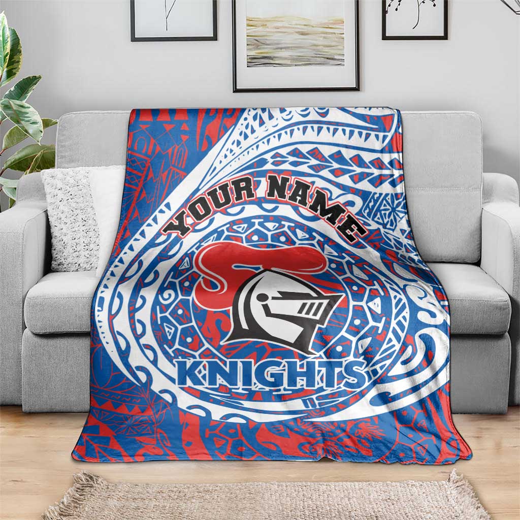 Personalized Newcastle Knights Blanket Polynesian Tribal Chest and Sleeve Tattoo
