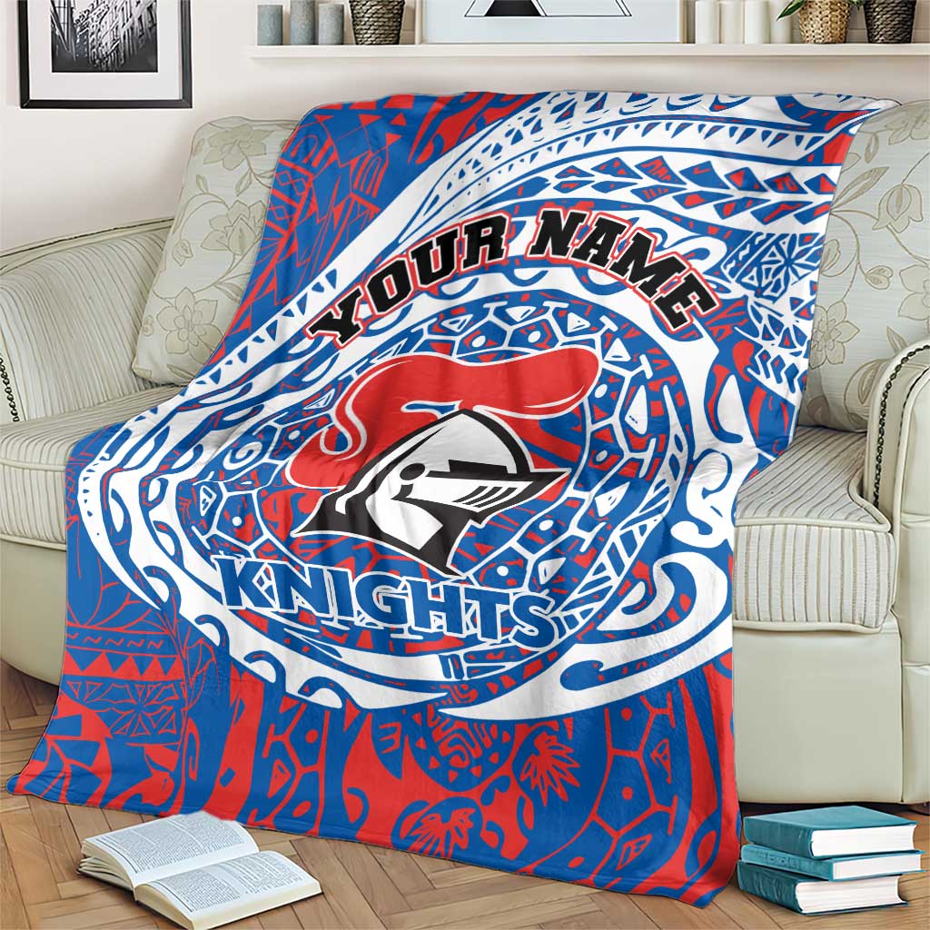 Personalized Newcastle Knights Blanket Polynesian Tribal Chest and Sleeve Tattoo