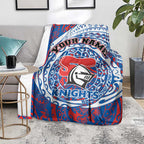 Personalized Newcastle Knights Blanket Polynesian Tribal Chest and Sleeve Tattoo