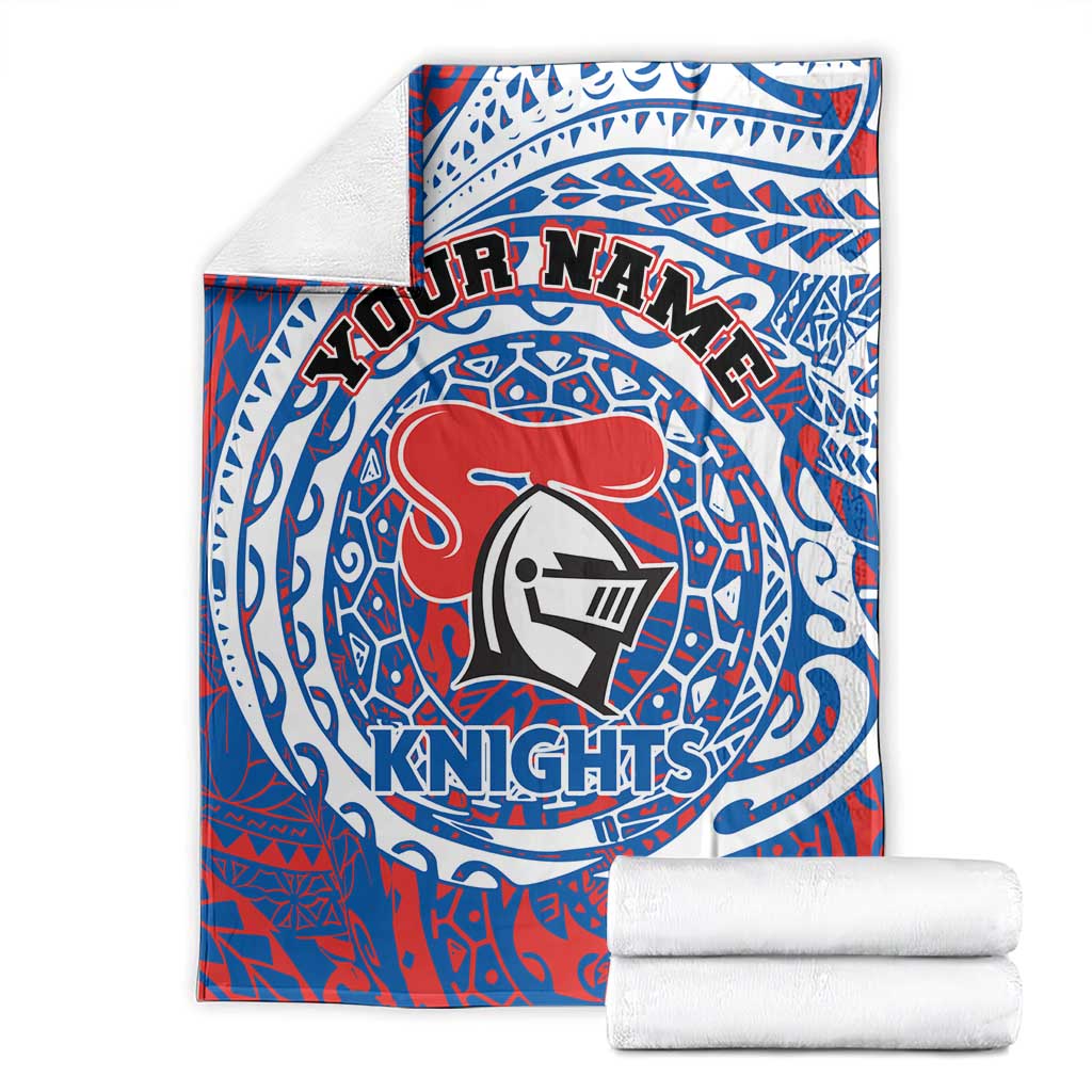 Personalized Newcastle Knights Blanket Polynesian Tribal Chest and Sleeve Tattoo