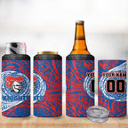 Personalized Newcastle Knights 4 in 1 Can Cooler Tumbler Polynesian Tribal Chest and Sleeve Tattoo