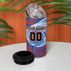 Personalized Newcastle Knights 4 in 1 Can Cooler Tumbler Polynesian Tribal Chest and Sleeve Tattoo