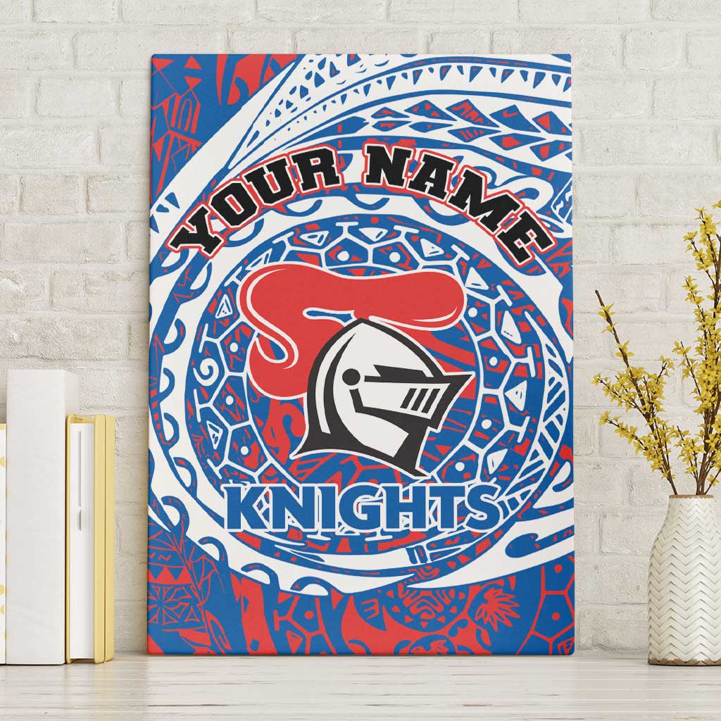Personalized Newcastle Knights Canvas Wall Art Polynesian Tribal Chest and Sleeve Tattoo